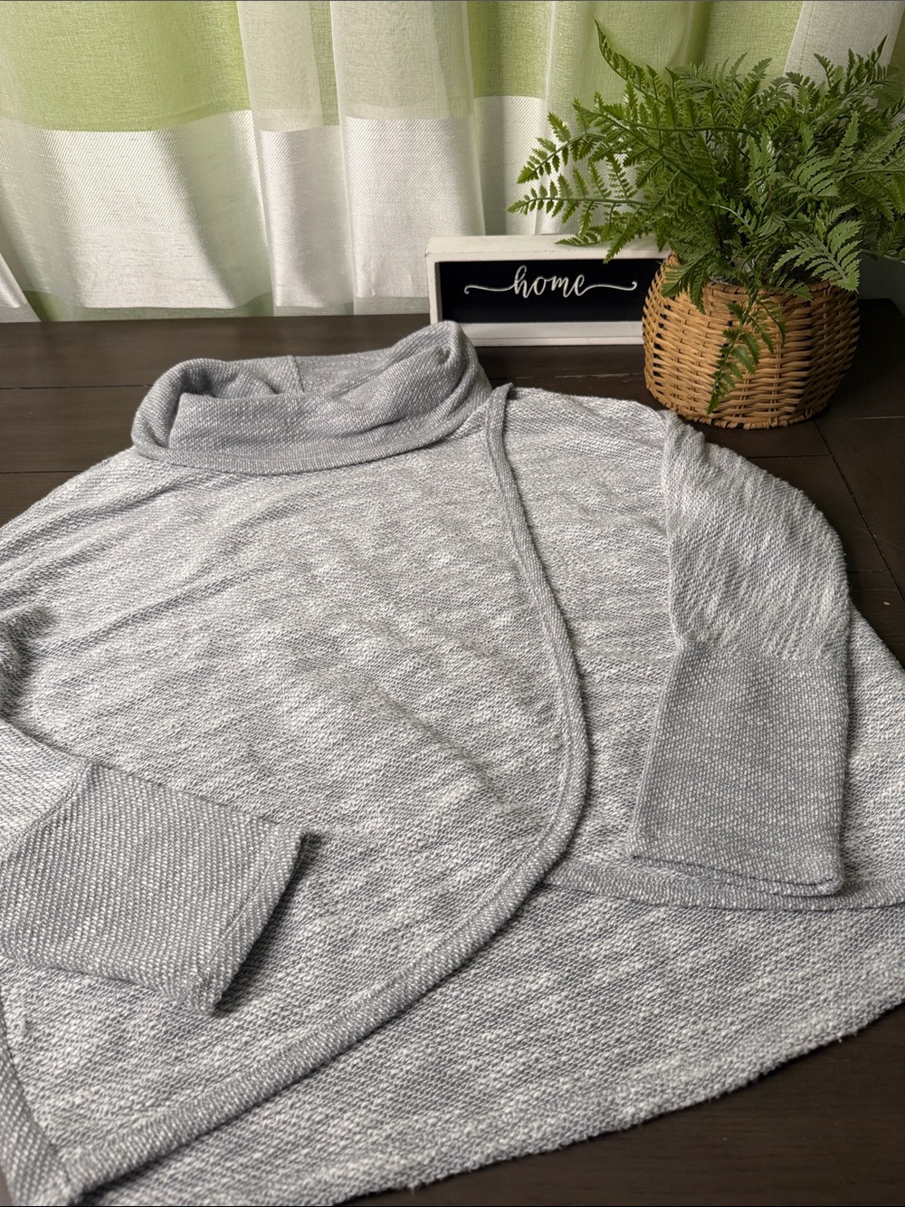 Calvin Klein Performance Heather Gray Cowl Neck Sweater